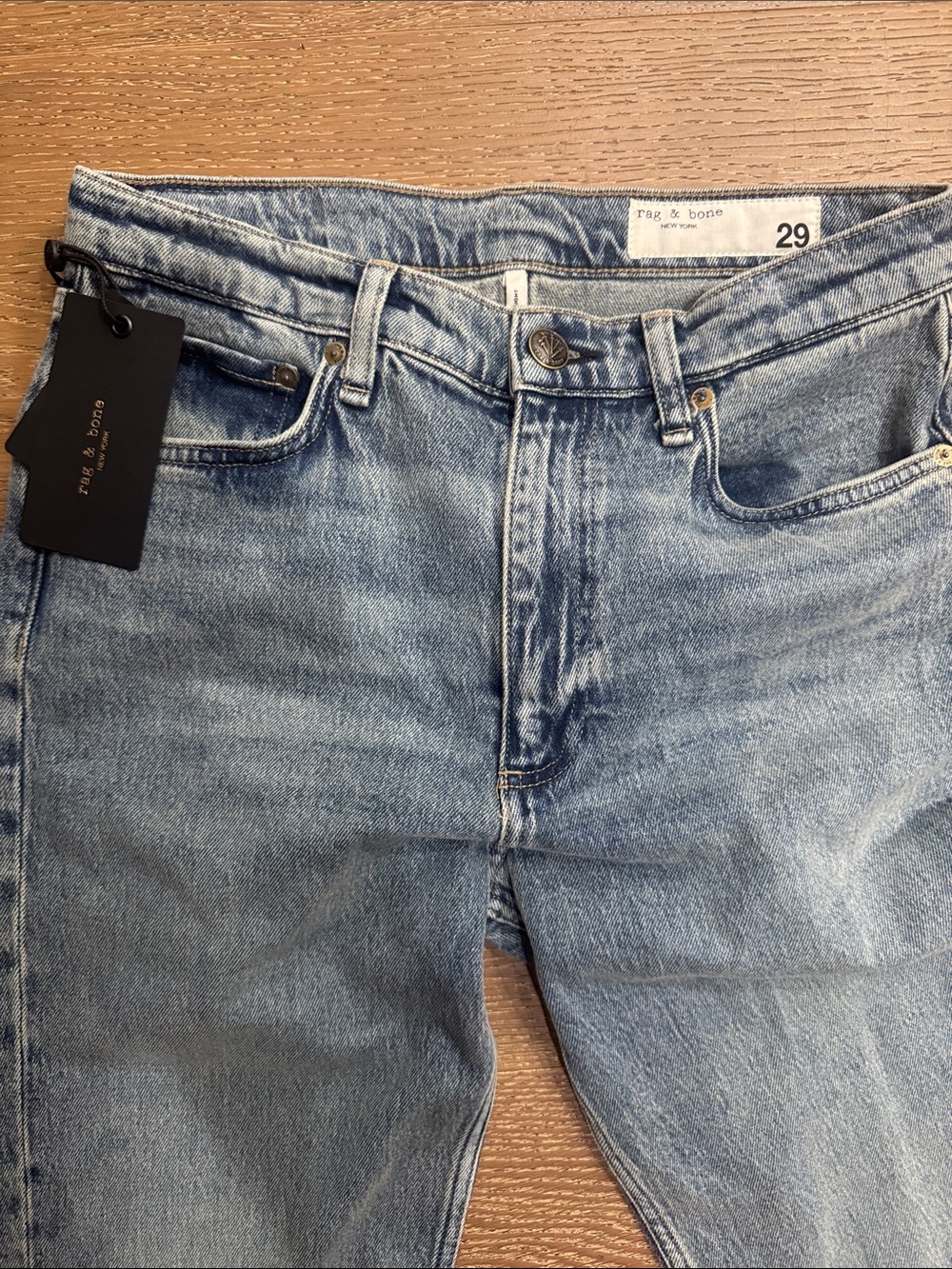 Rag & Bone The Harlow Mid-Rise Ankle Straight Jeans 29 NWT Light Wash - Picture 3 of 8